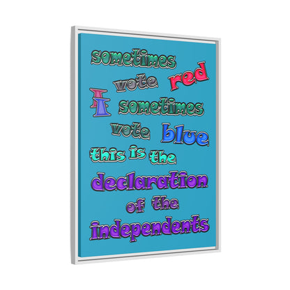declaration of the independents - framed canvas art (turquoise)
