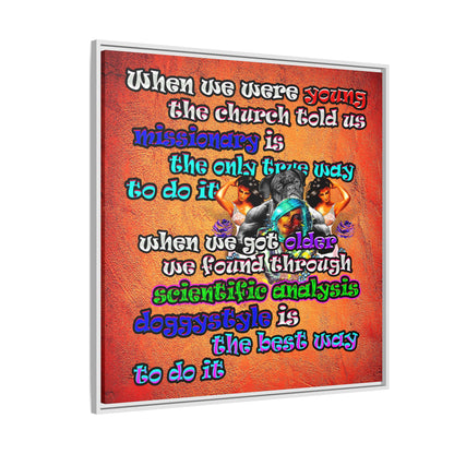doggystyle - framed canvas art (burnt orange)
