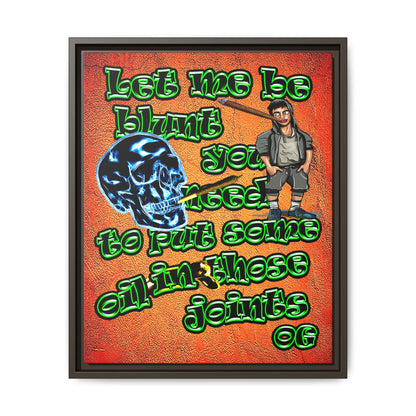 og - framed canvas art (burnt orange)