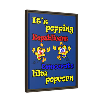 popping like popcorn - framed canvas art (dark blue)