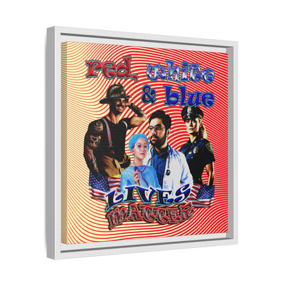 rw&b lives matter - framed canvas art (yellow-orange wave)