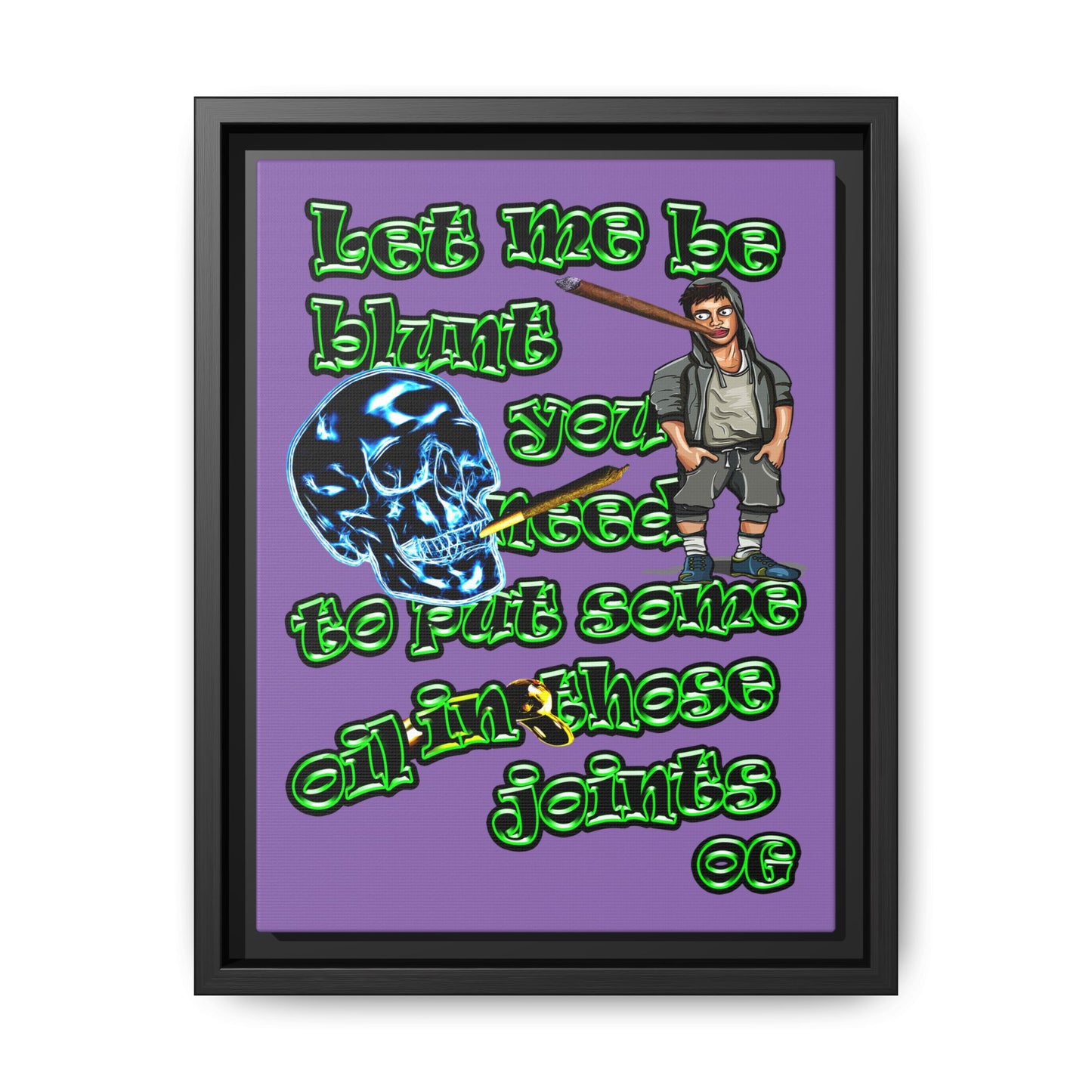 og - framed canvas art (light purple)