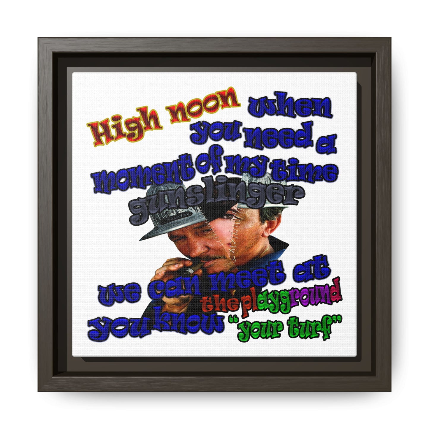 high noon - framed canvas art (white)