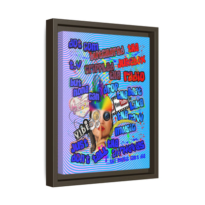 drop the beat - framed canvas art (light blue-purple wave)