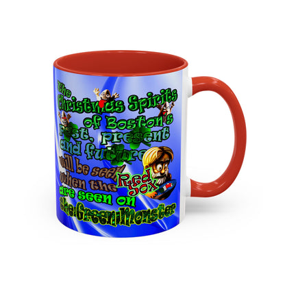 christmas spirits of boston - Accent Mug (blue-white wave)