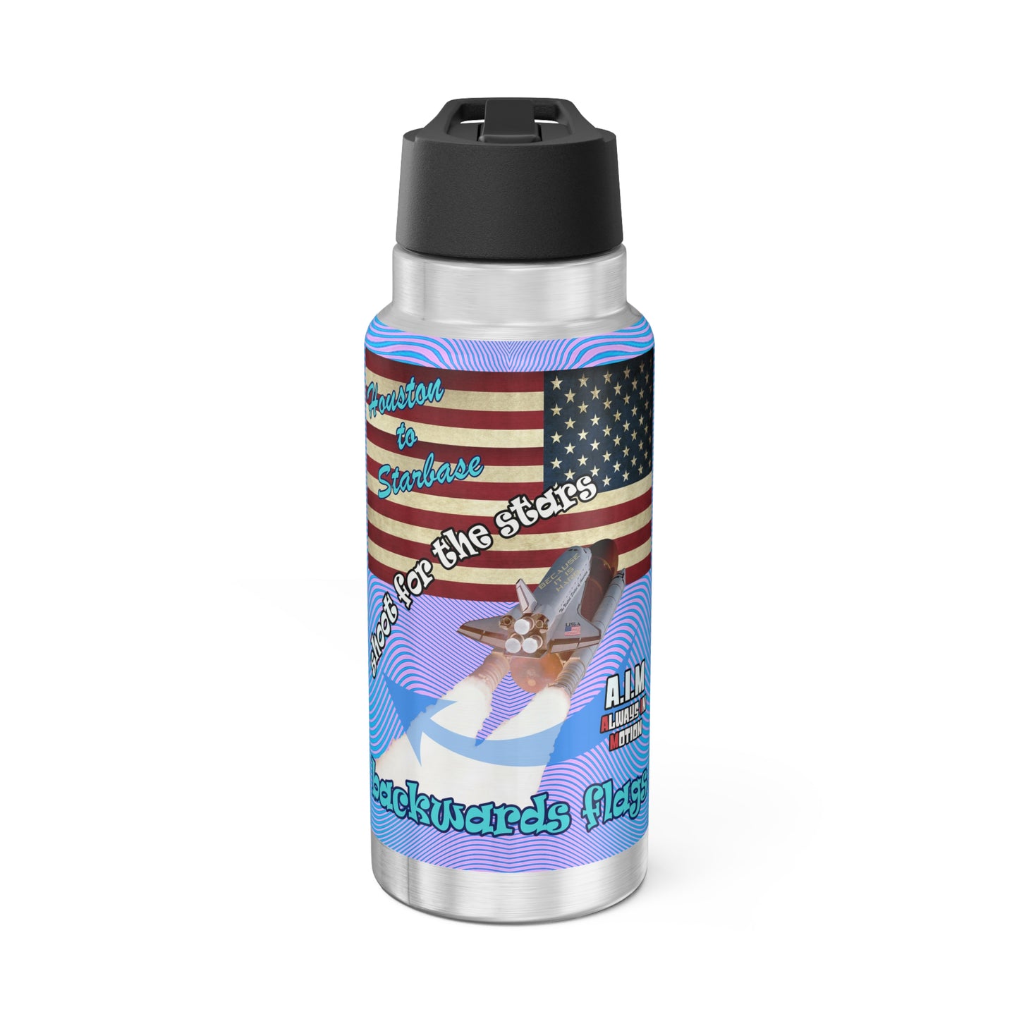 shoot for the stars - Gator Tumbler, 32oz (light blue-purple wave)