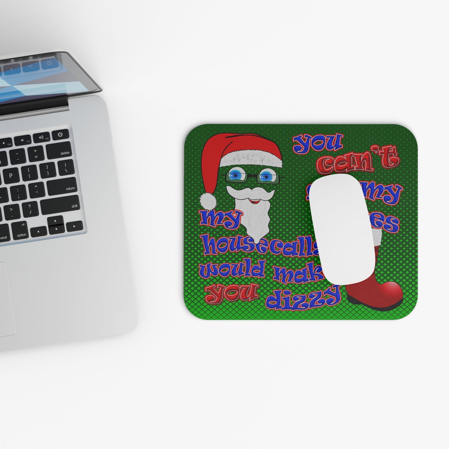 santa's shoes - Mouse Pad (Rectangle) (logo green)