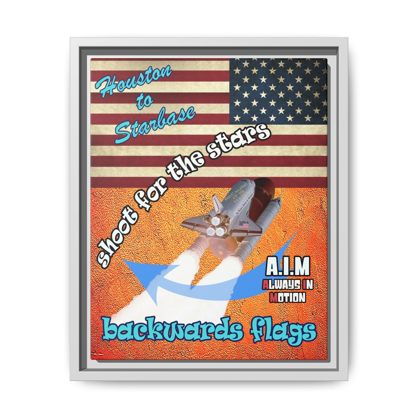 shoot for the stars - framed canvas art (burnt orange)