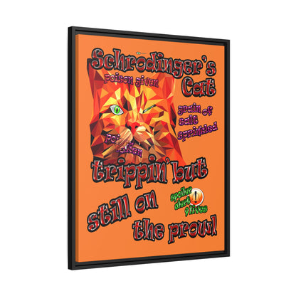 schrodinger's cat - framed canvas art (crusta)