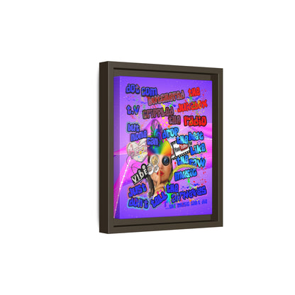 drop the beat - framed canvas art (purple-pink wave)