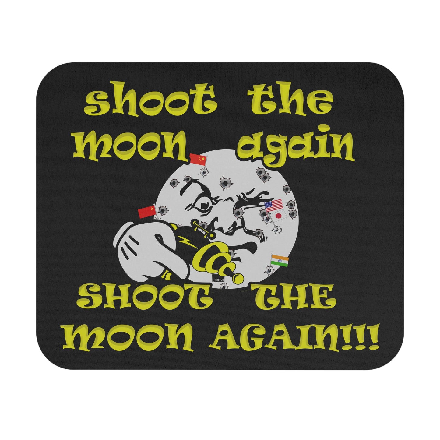 shoot the moon again - Mouse Pad (Rectangle) (black)