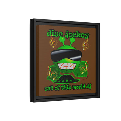 disc jockey - framed canvas art (brown)