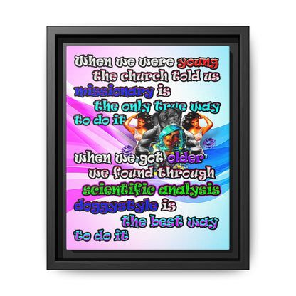 doggystyle - framed canvas art (light blue-pink wave)