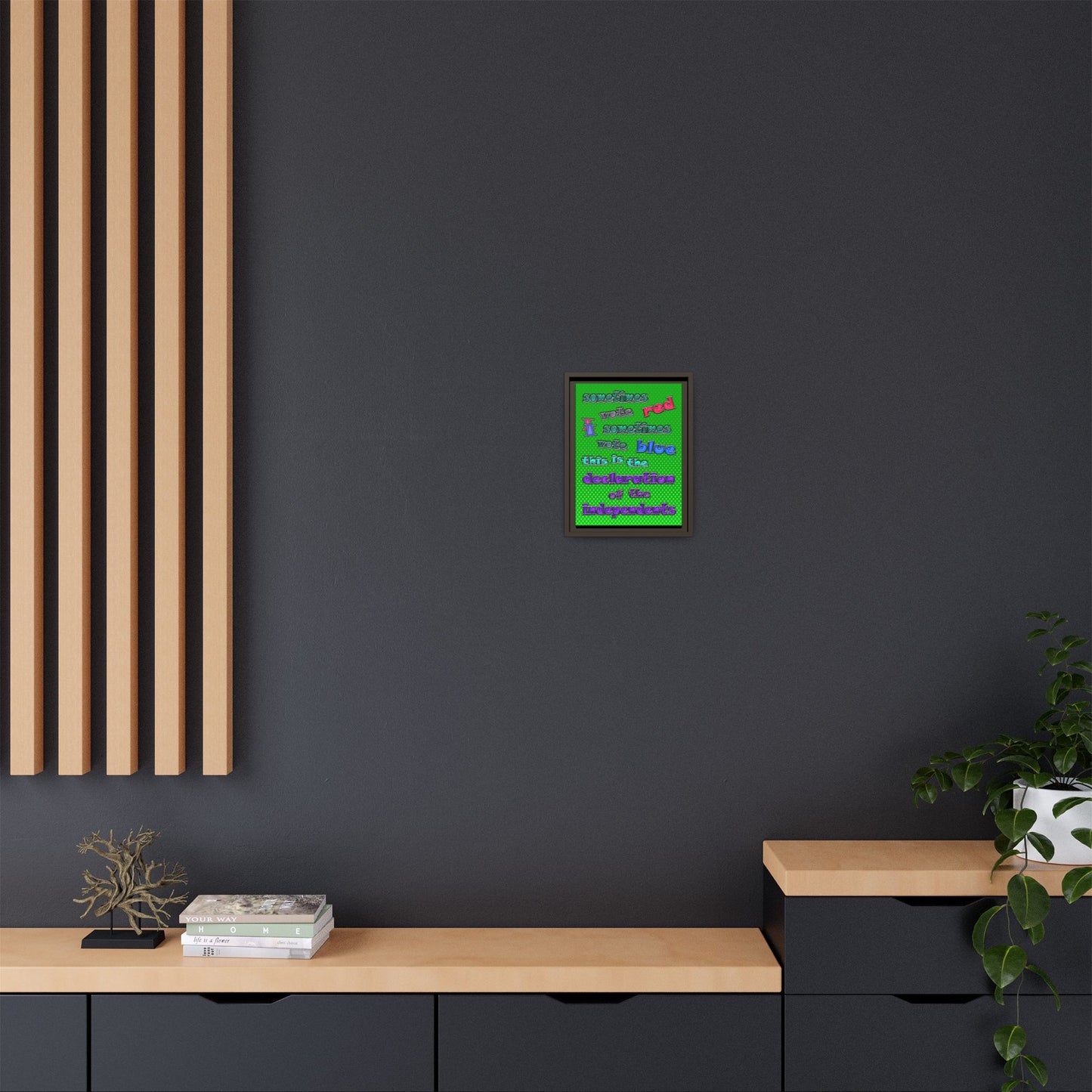 declaration of the independents - framed canvas art (logo green)