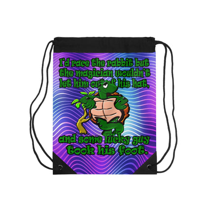 turtle race - Drawstring Bag (purple wave)