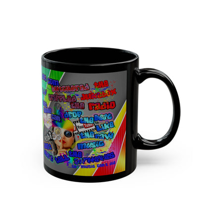drop the beat - Black Mug (rainbow split)