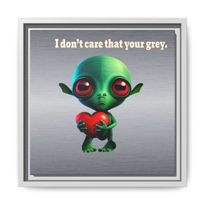 I don't care that your grey - framed canvas art (brushed nickel)