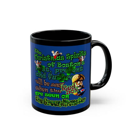 christmas spirits of boston - Black Mug (dark blue)