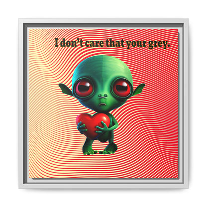 I don't care that your grey - framed canvas art (yellow-orange wave)