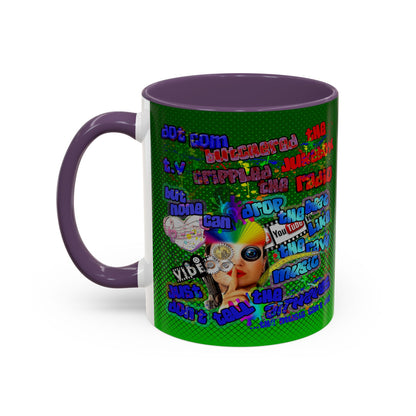drop the beat - Accent Mug (logo green)