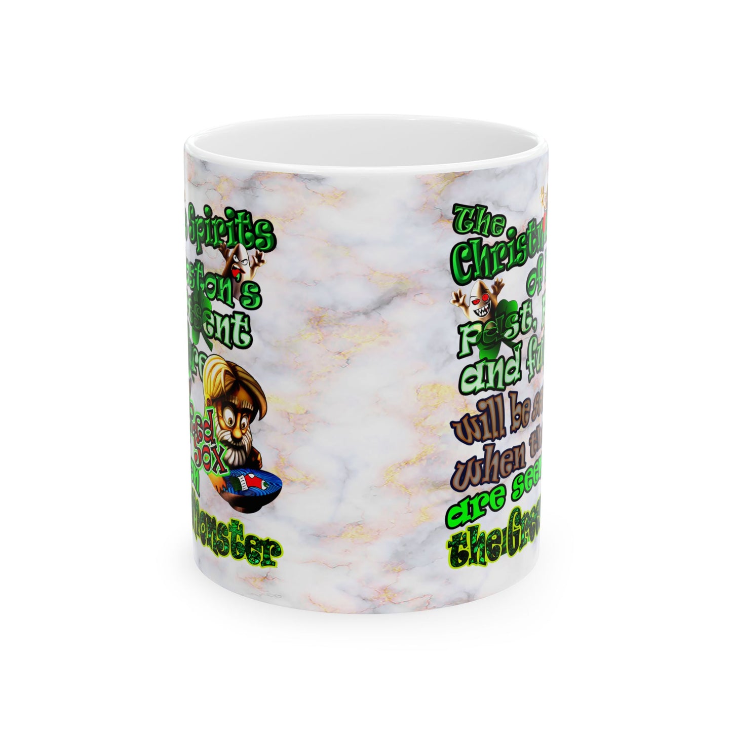 christmas spirits of boston - White Mug (white marble)