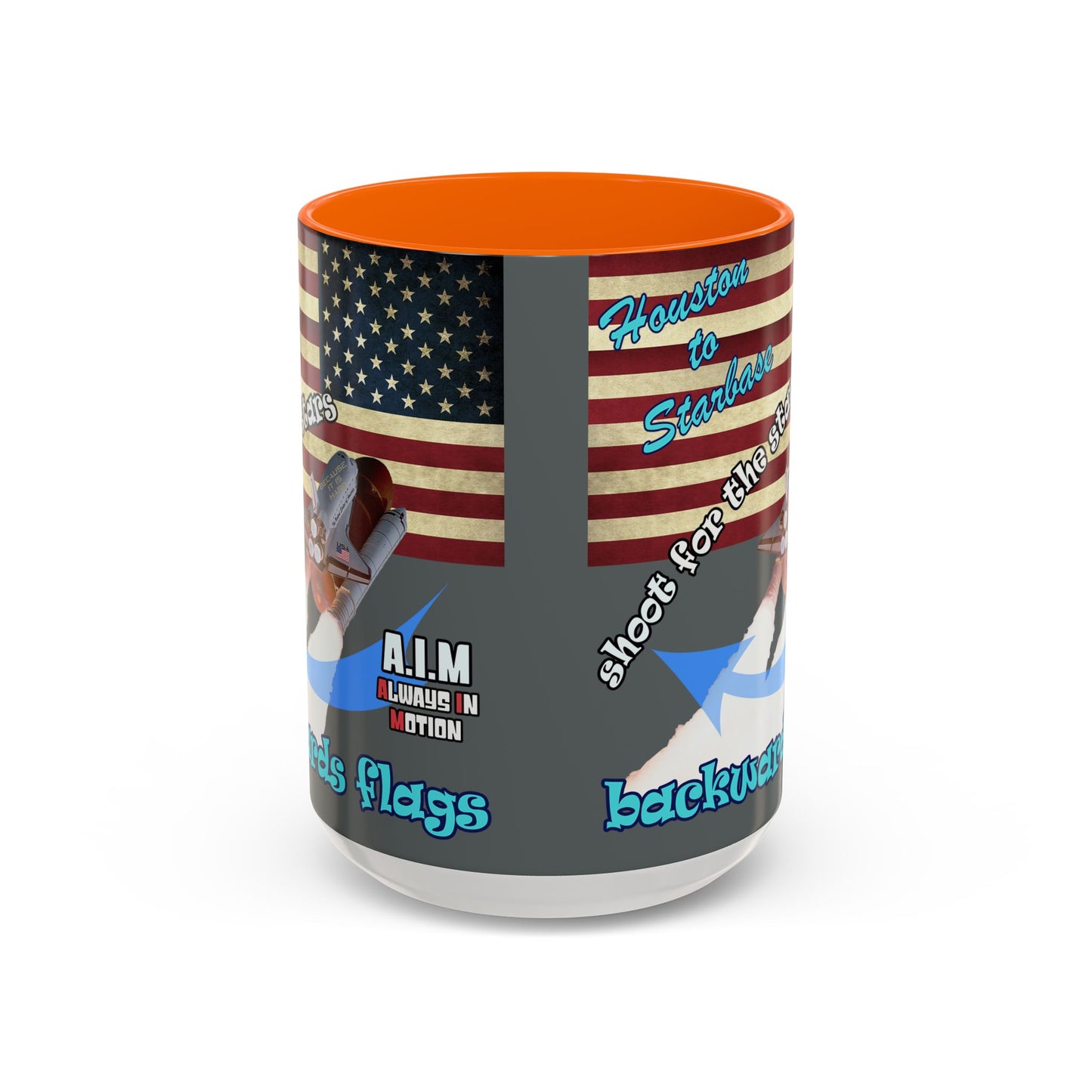 shoot for the stars - Accent Mug (dark grey)