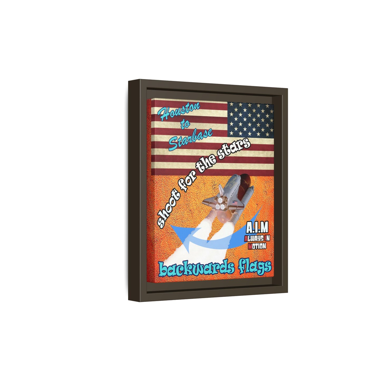 shoot for the stars - framed canvas art (burnt orange)