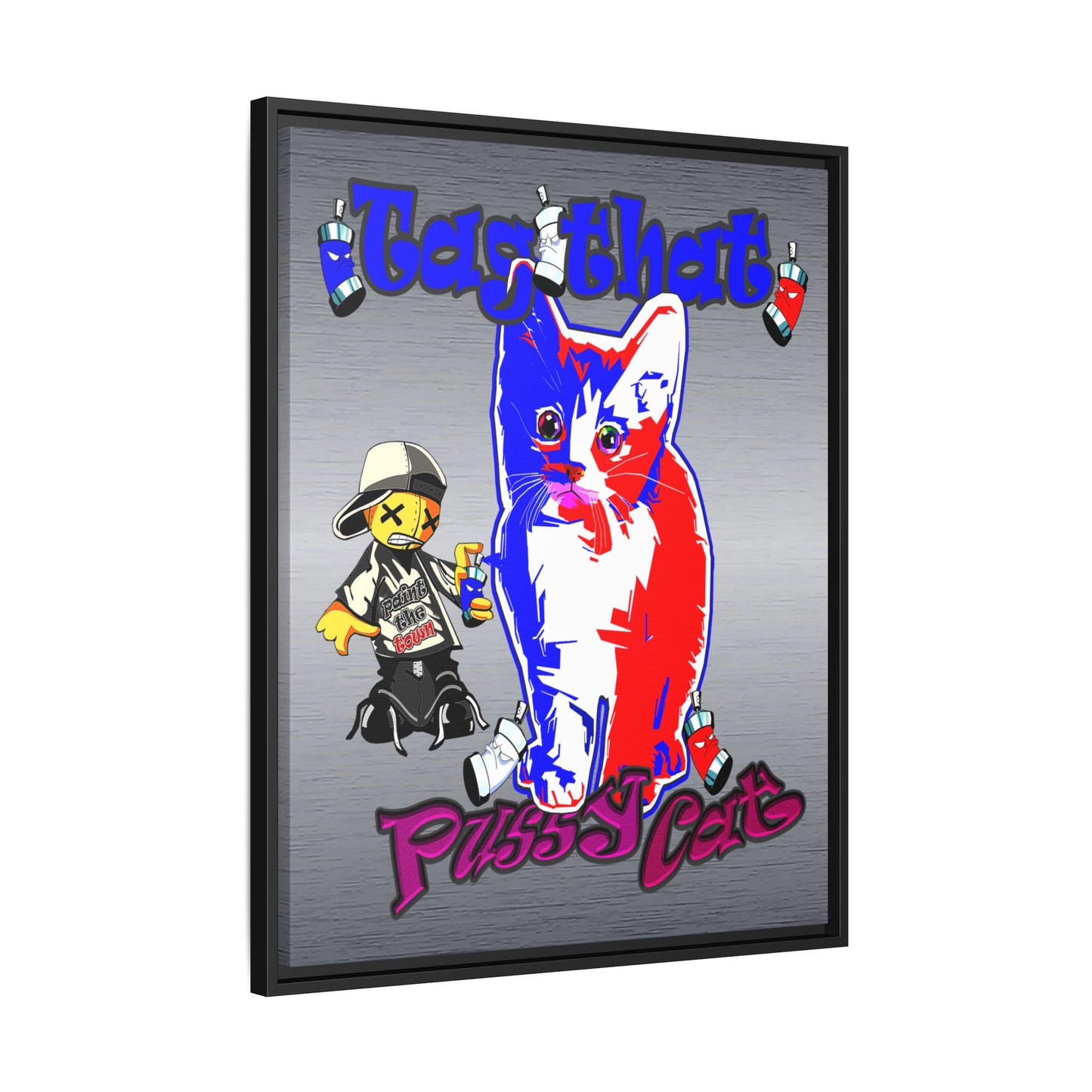 tag that - framed canvas art (brushed nickel)