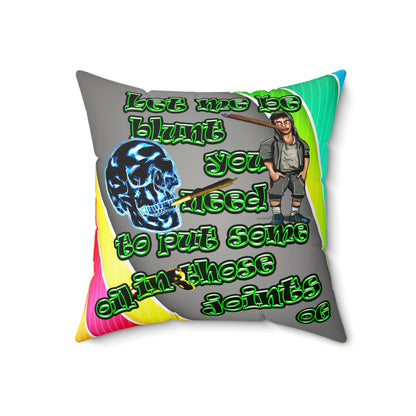 og - Faux Suede Square Pillow - (rainbow split)