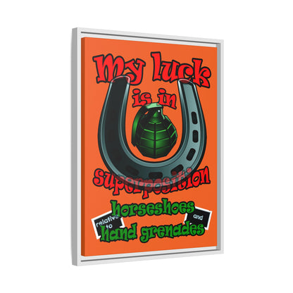 my luck - framed canvas art (orange)