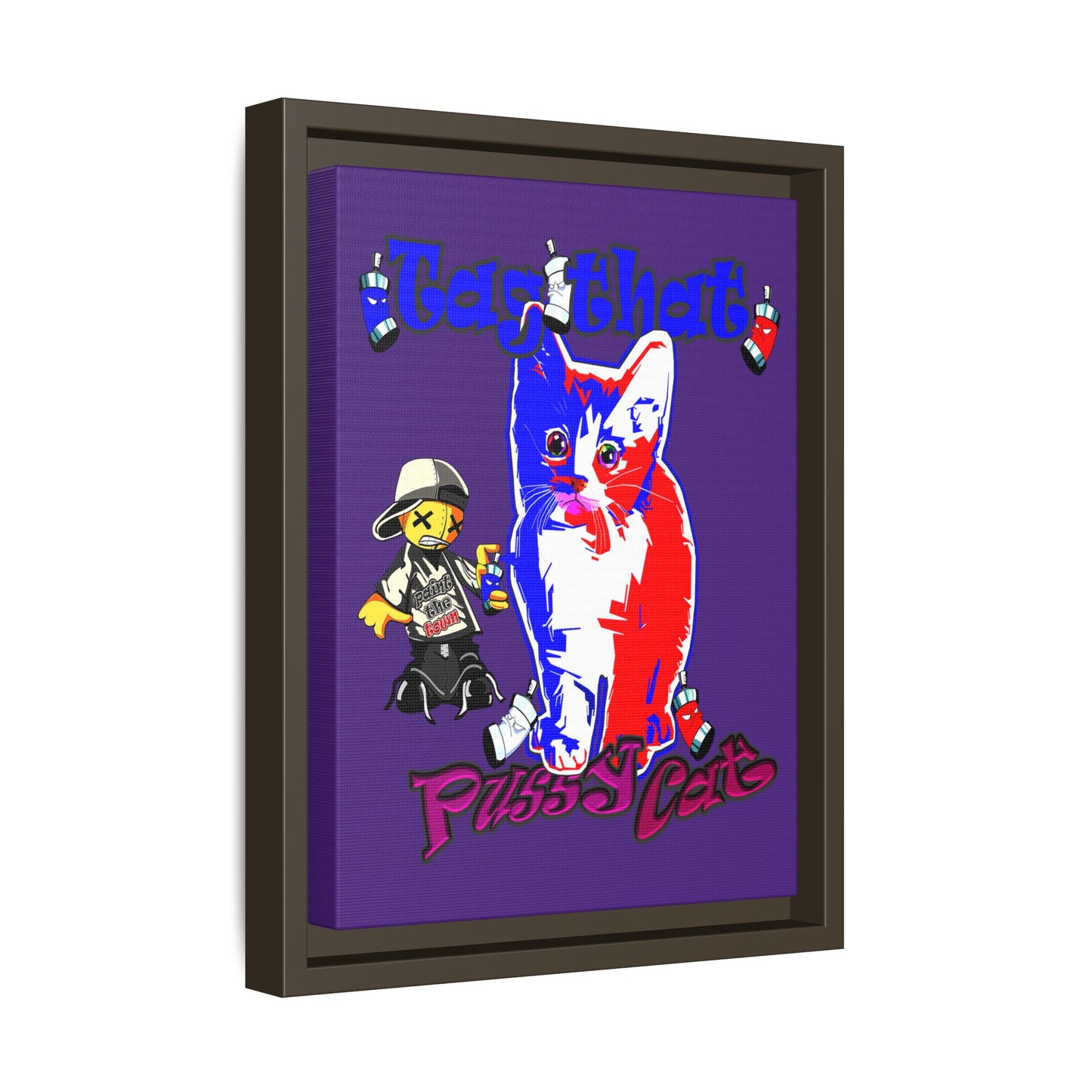 tag that - framed canvas art (purple)