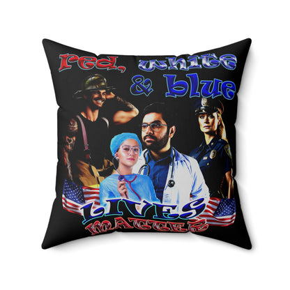 rw&b lives matter - Spun Polyester Square Pillow - (black)