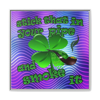 stick that in your pipe and smoke it - framed canvas art (purple wave)
