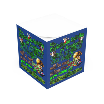 christmas spirits of boston - note cube (dark blue)