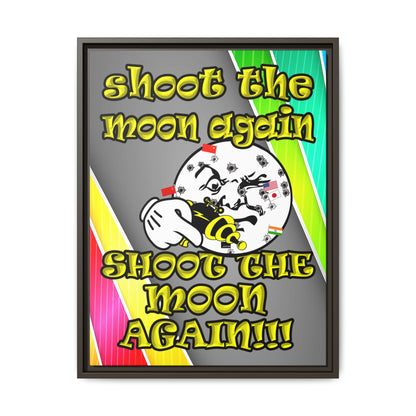 shoot the moon again - framed canvas art (rainbow split)