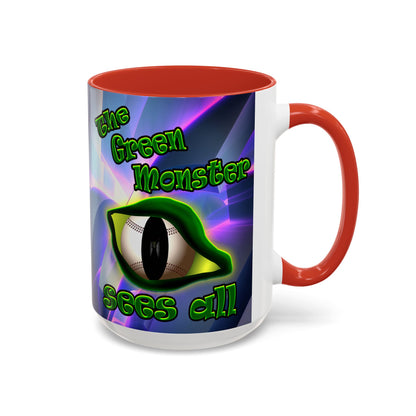 green monster - Accent Mug (grey-pink wave)
