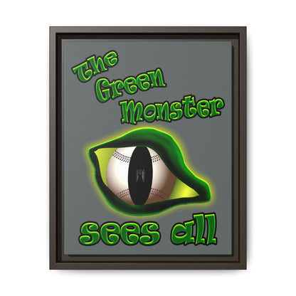 green monster - framed canvas art (dark grey)