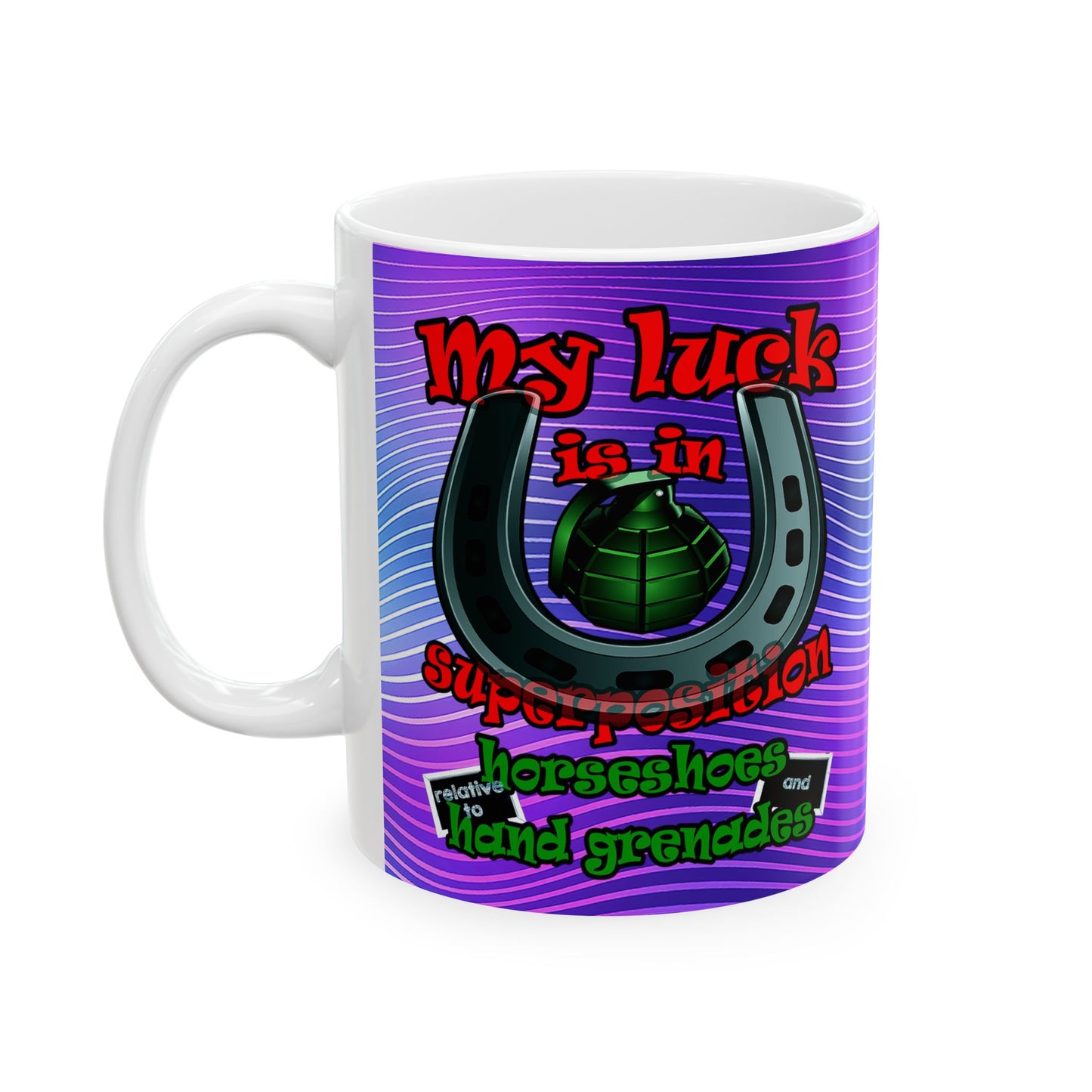 my luck - White Mug (purple wave)