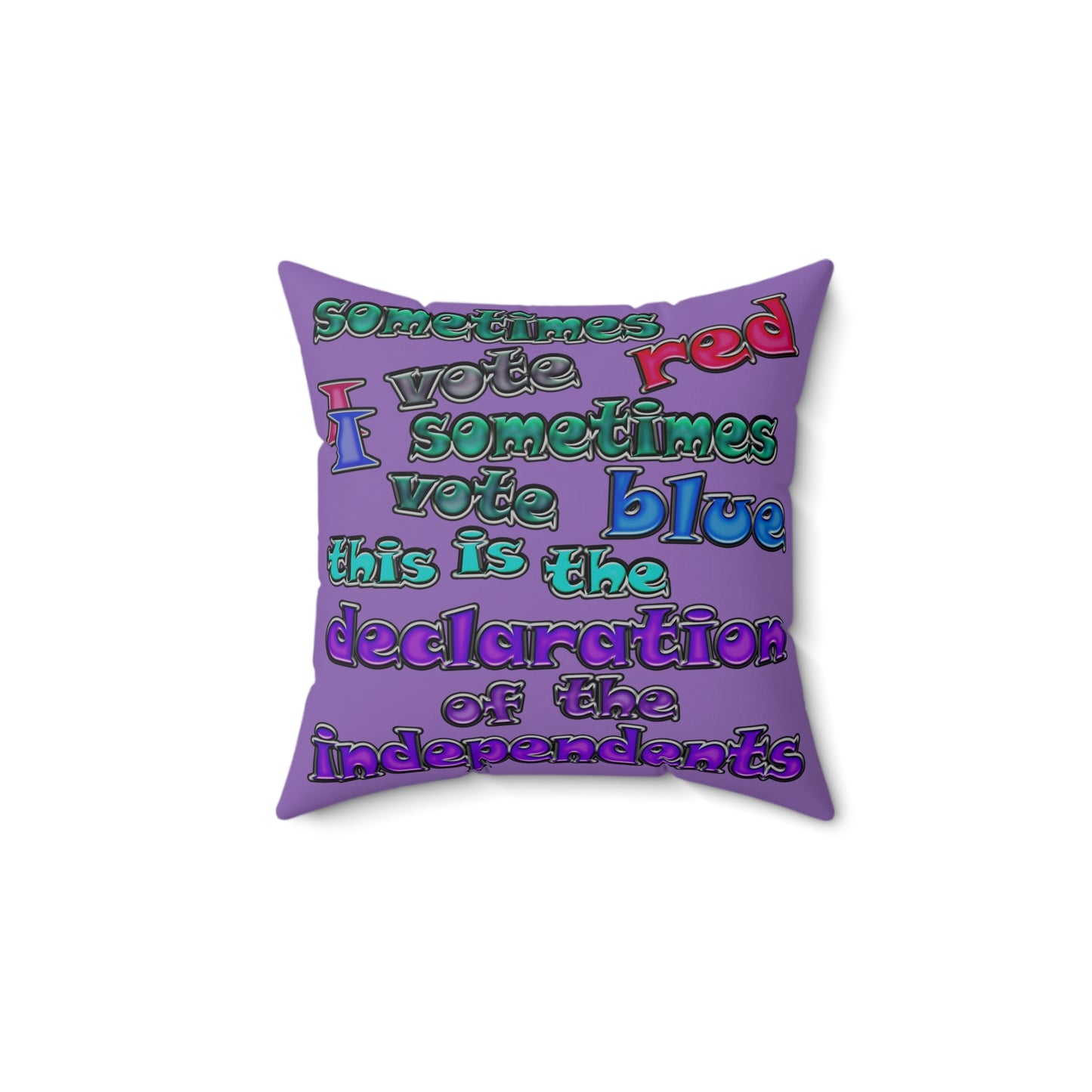 declaration of the independents - Spun Polyester Square Pillow - (light purple)