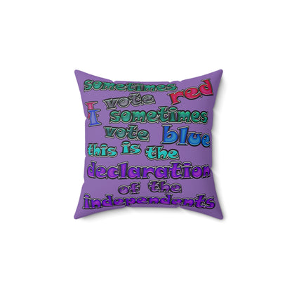 declaration of the independents - Spun Polyester Square Pillow - (light purple)