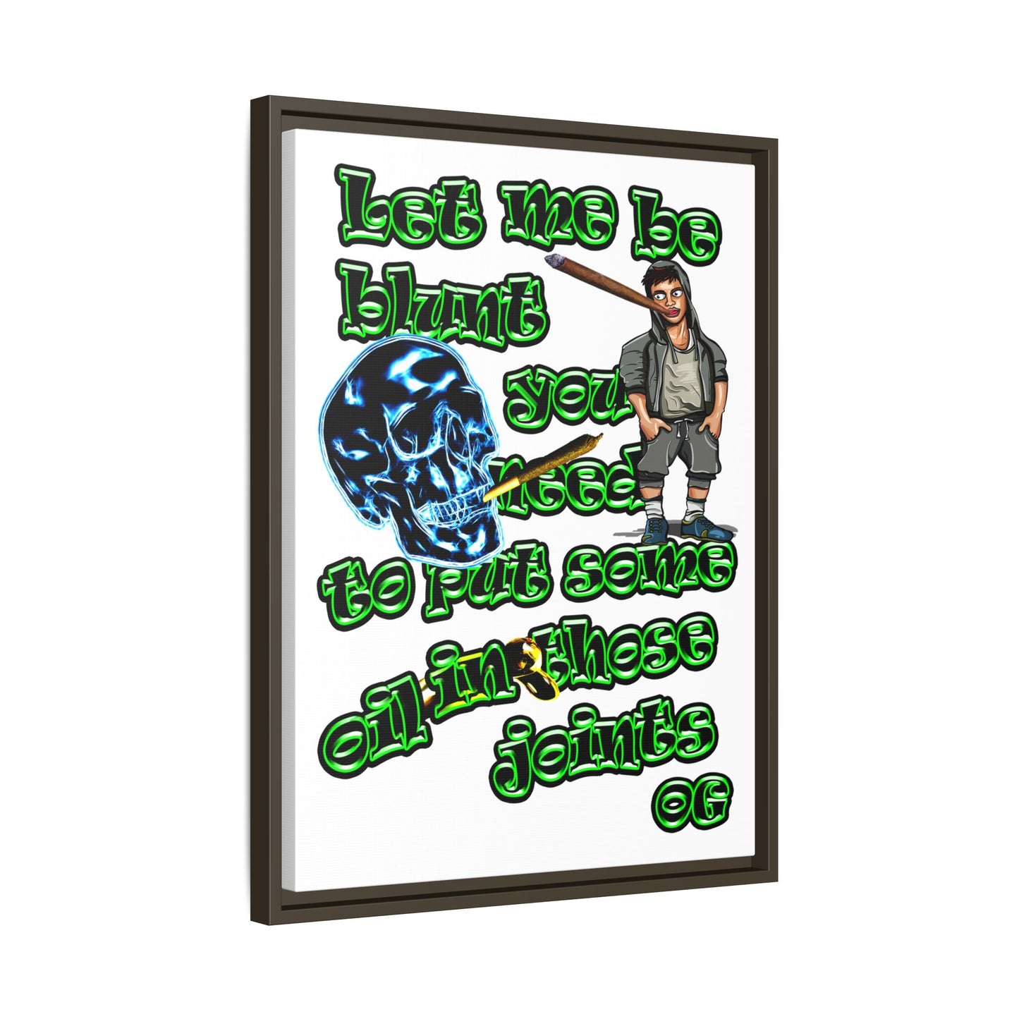 og - framed canvas art (white)