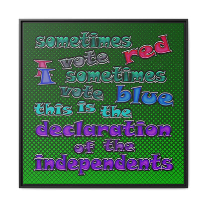 declaration of the independents - framed canvas art (logo green)