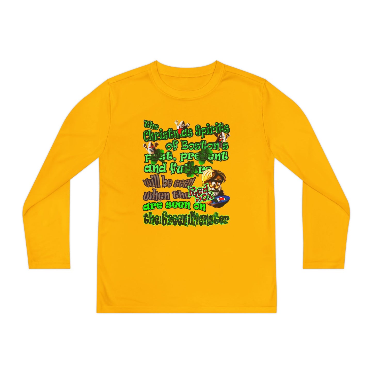 christmas spirits of boston - Youth Long Sleeve Competitor Tee