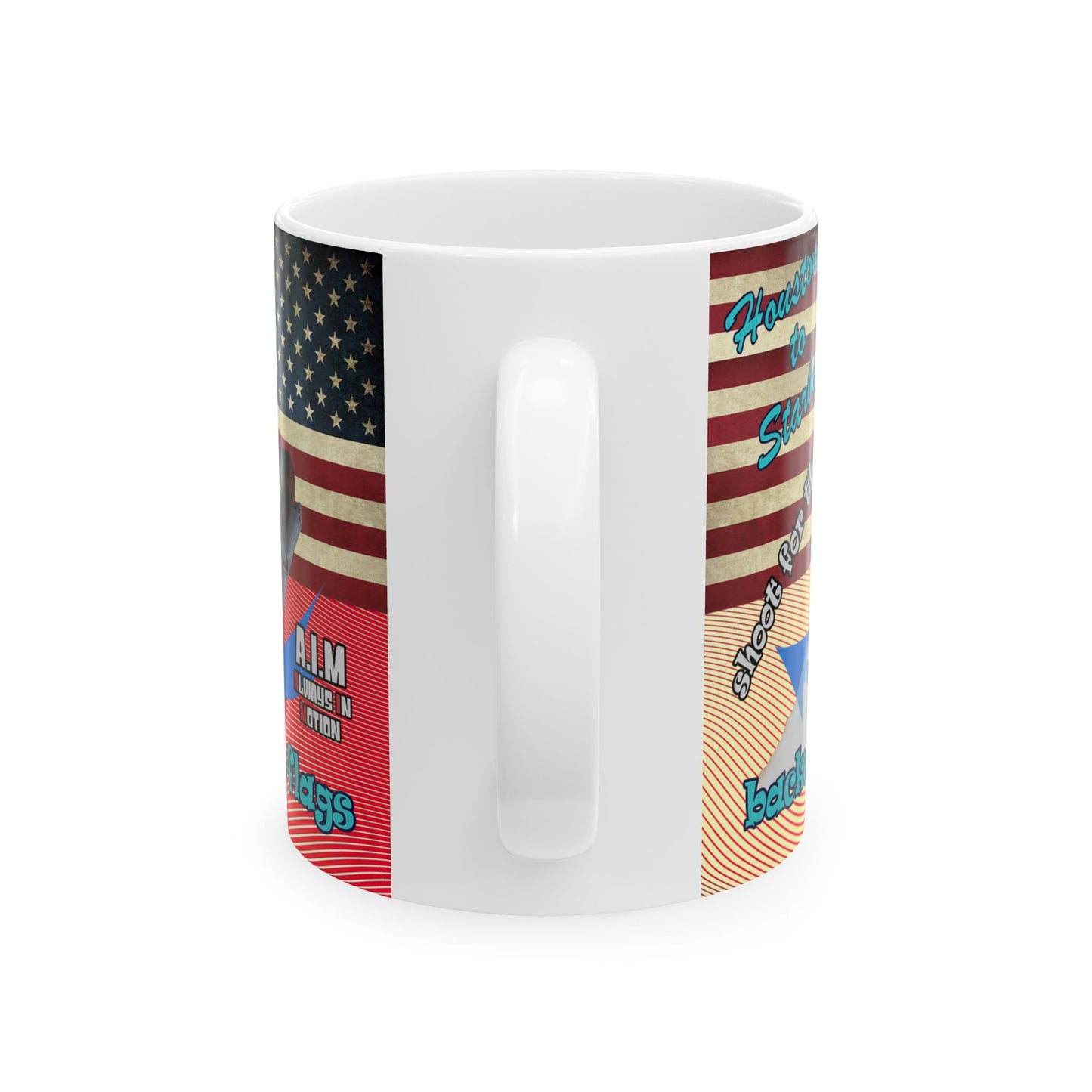 shoot for the stars - White Mug (yellow-orange wave)