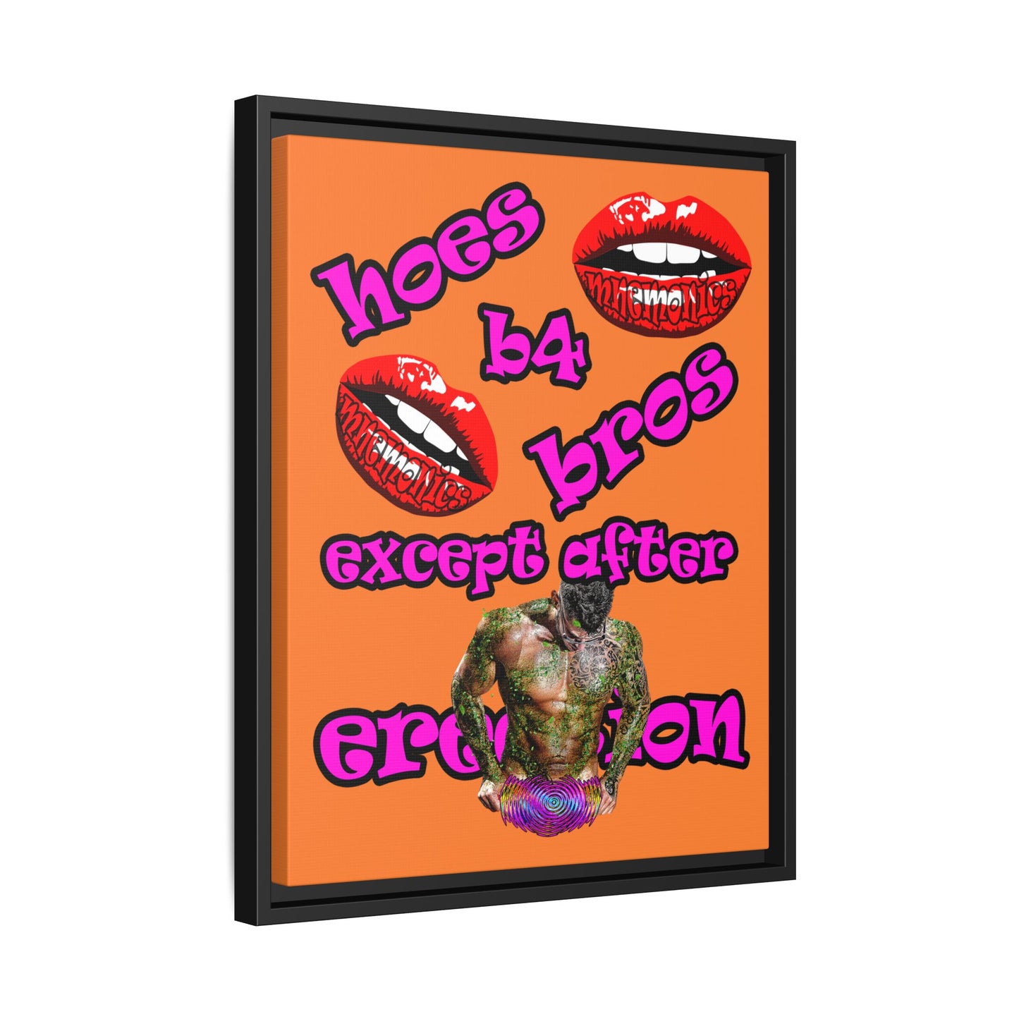 hoes b4 bros - framed canvas art (crusta)