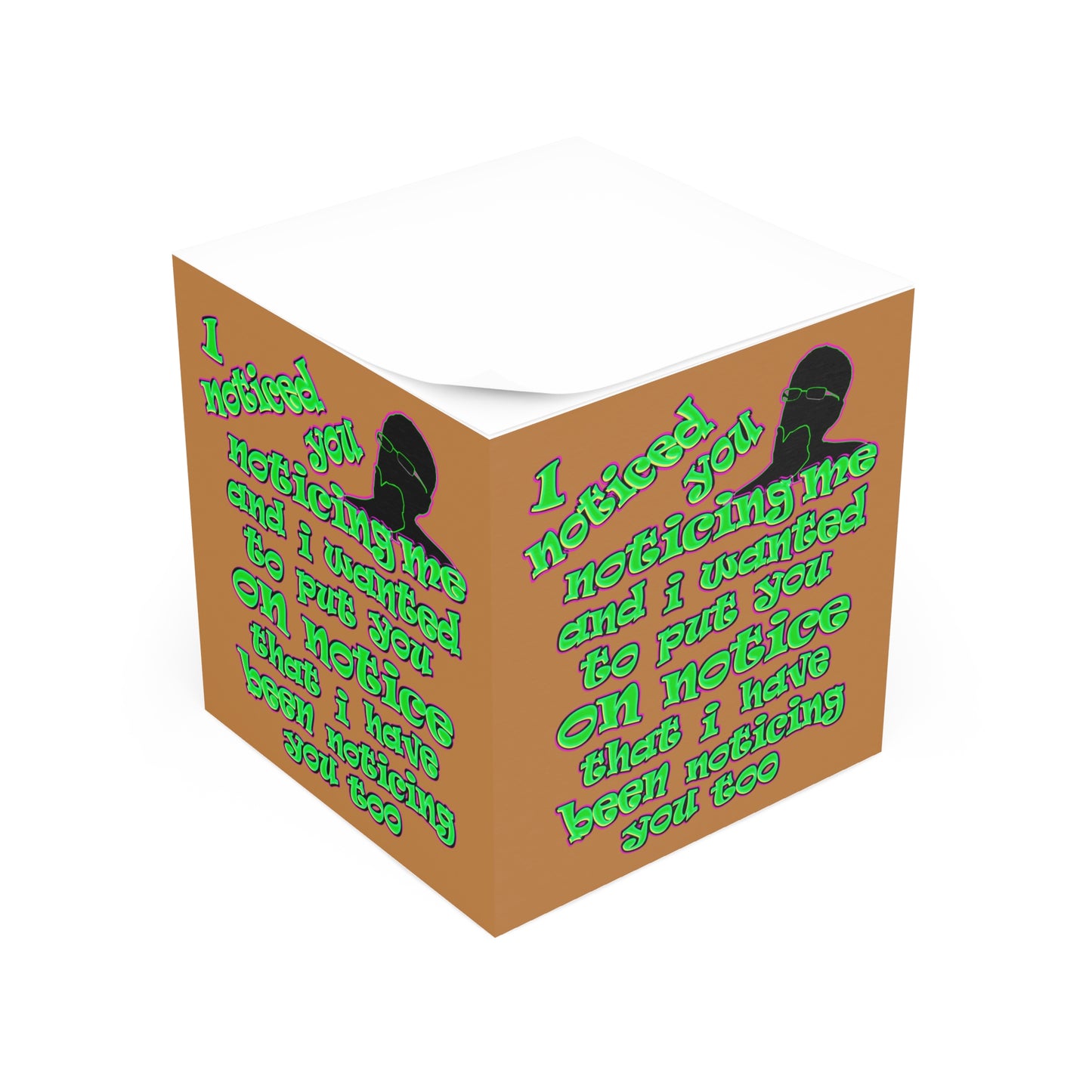 noticed you noticing - note cube (light brown)