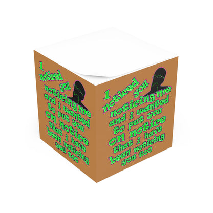 noticed you noticing - note cube (light brown)