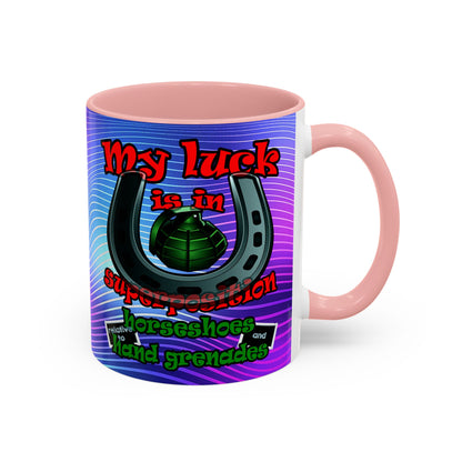 my luck - Accent Mug (purple wave)
