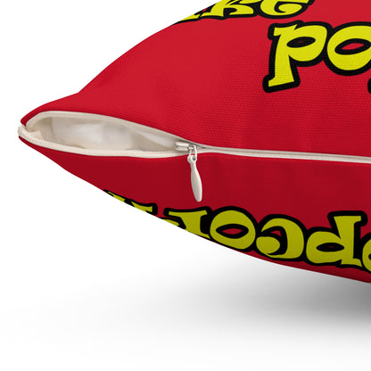 popping like popcorn - Spun Polyester Square Pillow - (dark red)