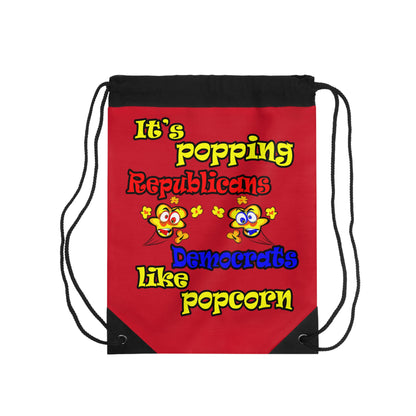 popping like popcorn - Drawstring Bag (dark red)